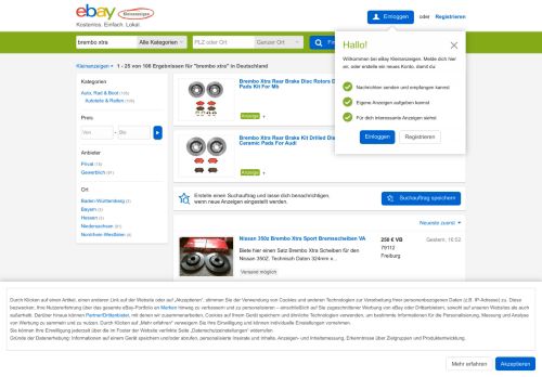 
                            9. Brembo Xtra eBay Kleinanzeigen