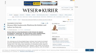 
                            13. Bremen führt landesweite Plattform für Schüler und Lehrer im Netz ein ...