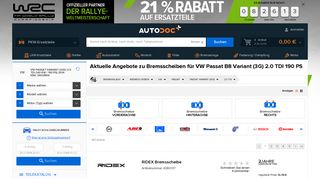 
                            3. Bremsscheiben für VW Passat B8 Variant (3G) 2.0 TDI 190 PS ...