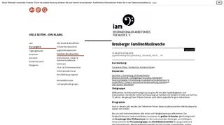 
                            8. Breuberger FamilienMusikwoche - Kursdetails :: iam - Internationaler ...