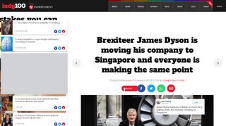 
                            11. Brexiteer James Dyson is moving his company to Singapore and ...