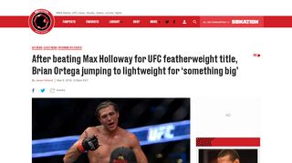 
                            13. Brian Ortega jumping to lightweight after beating Max Holloway ...