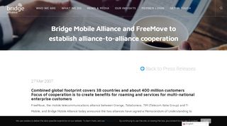 
                            5. Bridge Mobile Alliance and FreeMove to establish alliance-to-alliance ...