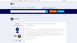 
                            12. Bridge Modus funktioniert nicht mit Technicolor TC... - UPC Community