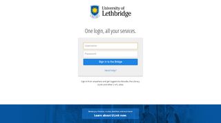 
                            8. bridge.uleth.ca - Sign In to University of Lethbridge