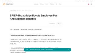 
                            12. BRIEF-Broadridge Boosts Employee Pay And Expands Benefits ...