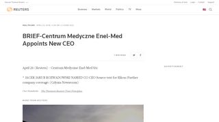 
                            9. BRIEF-Centrum Medyczne Enel-Med Appoints New CEO | Reuters