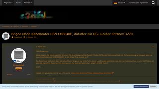 
                            5. Brigde Mode Kabelrouter CBN CH6640E, dahinter ein DSL Router ...