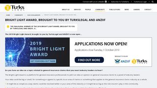 
                            13. Bright Light Award, brought to you by TurksLegal and ANZIIF ...