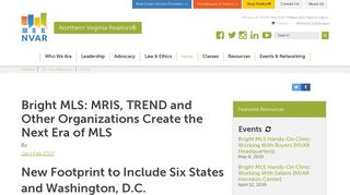 
                            7. Bright MLS: MRIS, TREND and Other Organizations ... - NVAR.com
