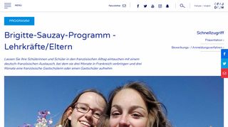 
                            6. Brigitte-Sauzay-Programm - Lehrkräfte/Eltern - DFJW