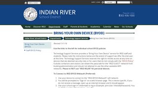 
                            10. Bring Your Own Device (BYOD) - Indian River School District