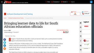 
                            10. Bringing learner data to life for South African education officials | ITWeb