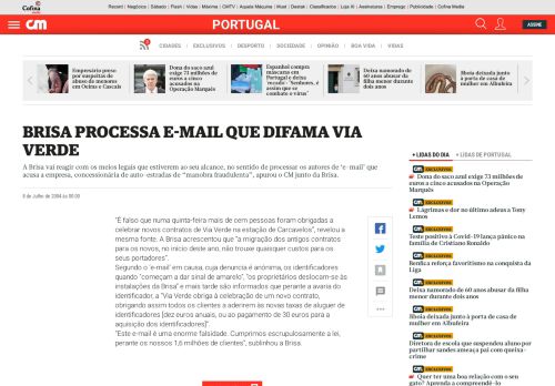 
                            13. BRISA PROCESSA E-MAIL QUE DIFAMA VIA VERDE - Portugal ...