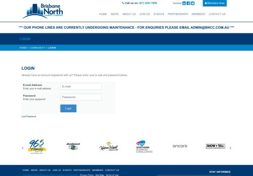 
                            7. Brisbane North Chamber of Commerce - Login