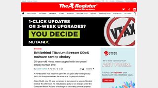 
                            2. Brit behind Titanium Stresser DDoS malware sent to chokey • The ...