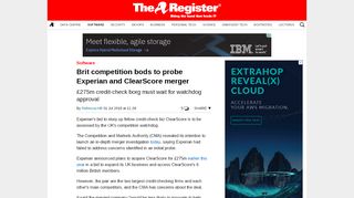 
                            8. Brit competition bods to probe Experian and ClearScore merger • The ...