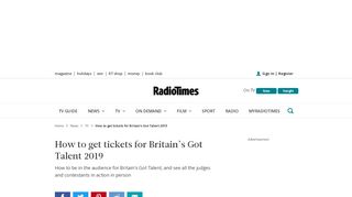 
                            7. Britain's Got Talent 2019 TICKETS: how to be in the BGT audience ...