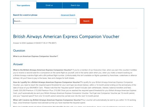 
                            13. British Airways American Express Companion Voucher - Find Answers