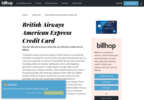 
                            8. British Airways American Express Credit Card - Billhop
