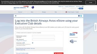 
                            11. British Airways Avios eStore - Login