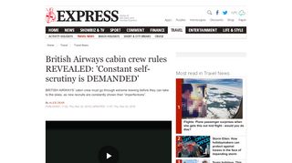 
                            13. British Airways cabin crew rules REVEALED: These errors could get ...
