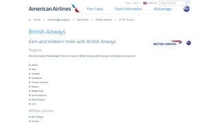 
                            12. British Airways − Partner airlines − American Airlines