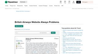 
                            9. British Airways Website Always Problems - Air Travel Forum ...