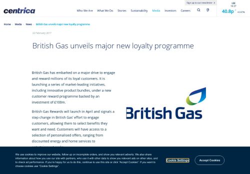 
                            13. British Gas unveils major new loyalty programme - Centrica