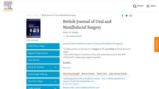 
                            4. British Journal of Oral and Maxillofacial Surgery - Journals - Elsevier