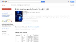 
                            12. British Librarianship and Information Work 2001–2005 - Resultado de Google Books