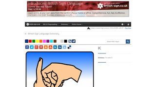 
                            5. British Sign Language Dictionary | K