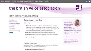 
                            11. BRITISH VOICE ASSOCIATION : JOIN THE BVA