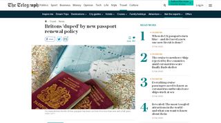
                            10. Britons 'duped' by new passport renewal policy - The Telegraph