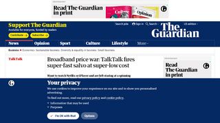 
                            5. Broadband price wars: TalkTalk fires superfast salvo at ...