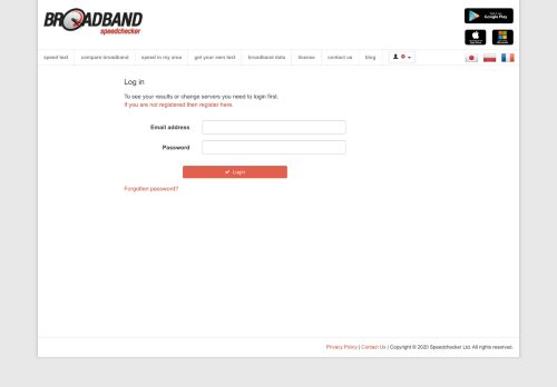 
                            10. Broadband Speed Checker - Log in