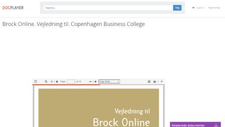 
                            11. Brock Online. Vejledning til. Copenhagen Business College - PDF