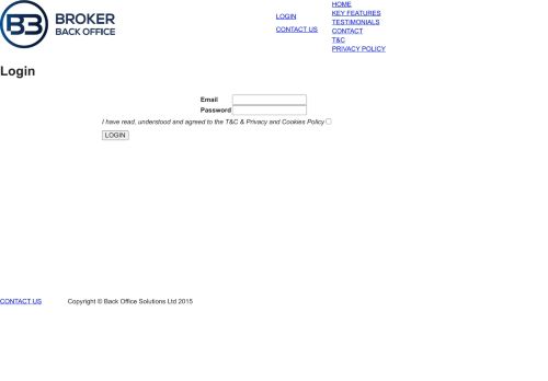 
                            9. Broker Back Office - Login