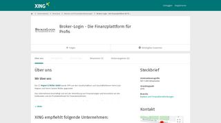 
                            5. Broker-Login - Die Finanzplattform für Profis als Arbeitgeber | XING ...