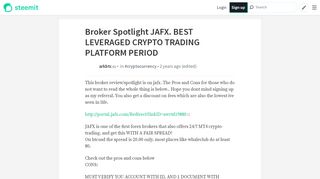 
                            11. Broker Spotlight JAFX. BEST LEVERAGED CRYPTO TRADING ...