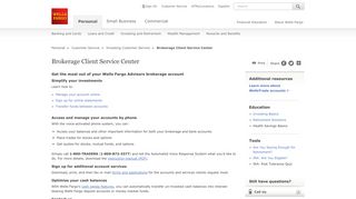 
                            6. Brokerage Client Service Center – Wells Fargo Advisors