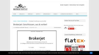 
                            11. Brokerjet: Geschlossen, aus & vorbei! - Broker Vergleich – Online ...