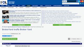 
                            3. BrokerYard truffa Broker Yard - FinanzaOnline