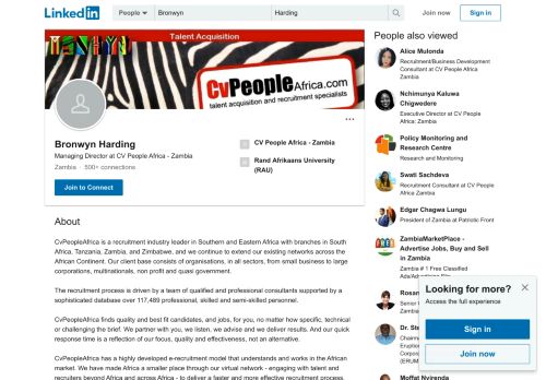 
                            9. Bronwyn Harding - Managing Director - CV People Africa - Zambia ...