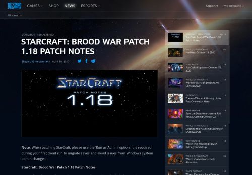 
                            9. Brood War Patch 1.18 - StarCraft: Remastered