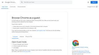 
                            1. Browse Chrome as a guest - Computer - Google Chrome Help