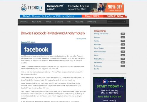 
                            3. Browse Facebook Privately and Anonymously | The Tech Guy