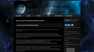 
                            2. Browsergame BlackSunUniverse - Erschaffe ein Weltraumimperium