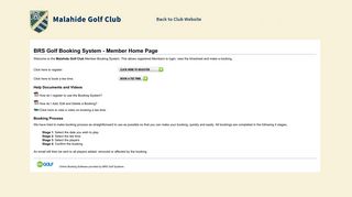 
                            1. BRS Online Golf Tee Booking System for Malahide Golf Club