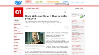 
                            13. Bruce Willis quer filmar o 'Duro de matar 5' em 2011 - G1 - Globo